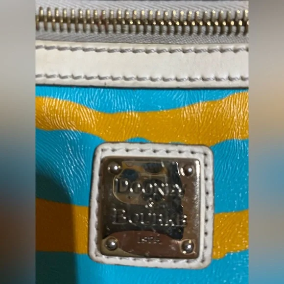 Dooney & Bourke Retro Blue and Gold Crossbody Bag - Picture 4 of 4